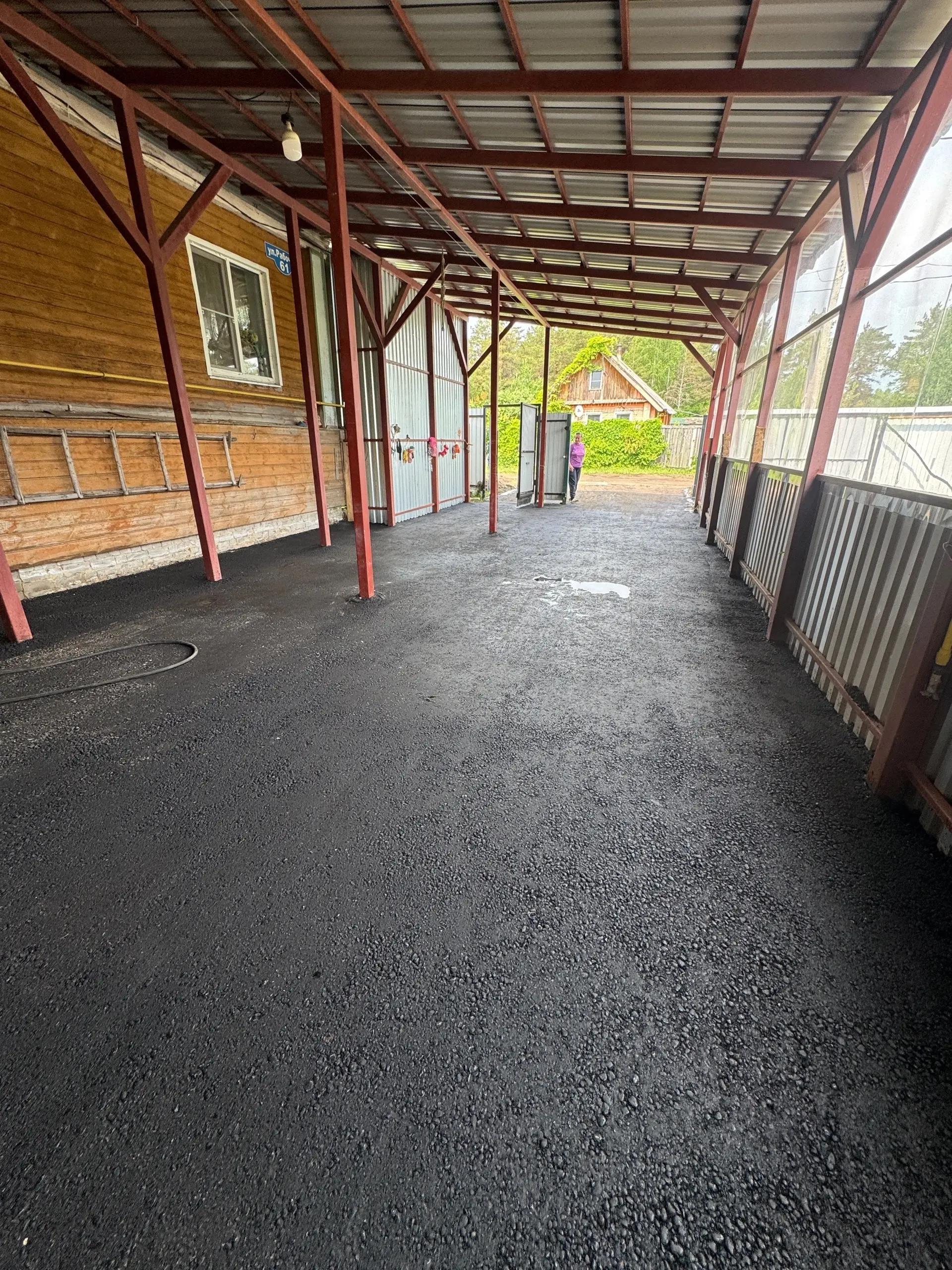 Укладка асфальтовой крошки